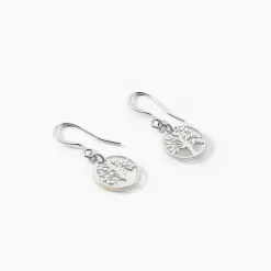 Histoire d'Or Boucles D'oreilles Pendantes Argent Blanc Sofee Nacress Outlet