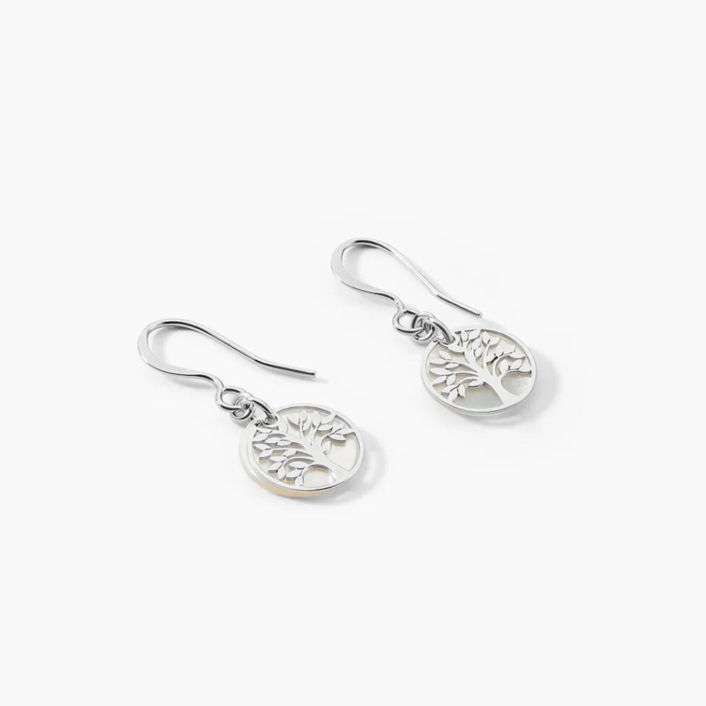 Histoire d'Or Boucles D'oreilles Pendantes Argent Blanc Sofee Nacress Outlet