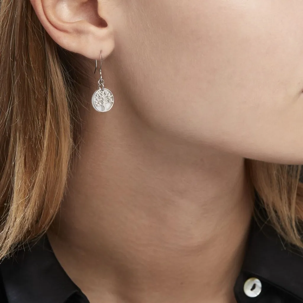 Histoire d'Or Boucles D'oreilles Pendantes Argent Blanc Sofee Nacress Outlet