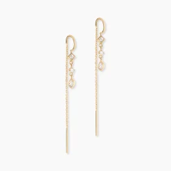 Histoire d'Or Boucles D'oreilles Pendantes Akoni Plaqué Or Jaune Oxyde De Zirconium New