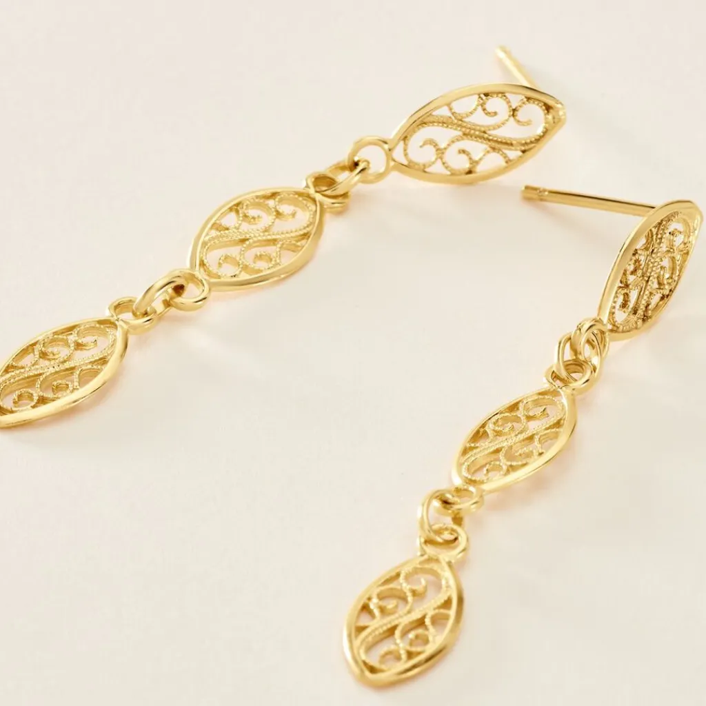 Histoire d'Or Boucles D'oreilles Pendantes Golden Acanty Or Jaune Best