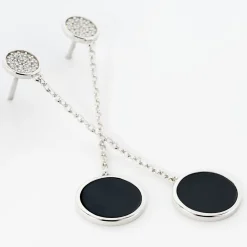 Histoire d'Or Boucles D'oreilles Pendantes Adonya Argent Céramique Et Oxyde New