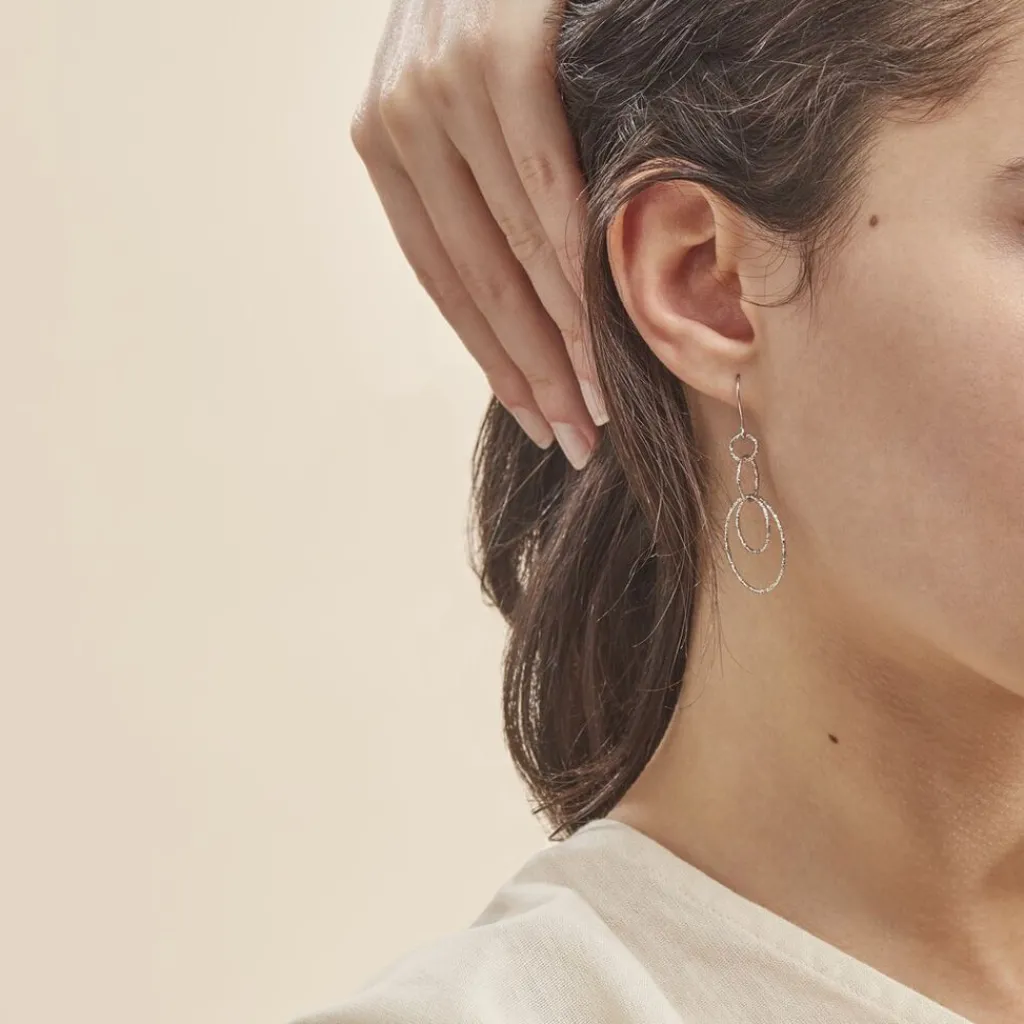 Histoire d'Or Boucles D'oreilles Pendantes Flaura Argent Blanc Discount