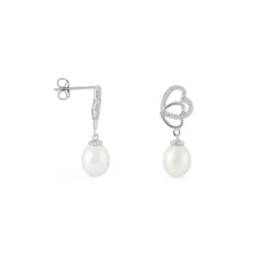 Histoire d'Or Boucles D'oreilles Pendantes Rosella Argent  Perle De Culture Et Oxyde Hot