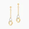 Histoire d'Or Boucles D'oreilles Pendantes Louisa Or Bicolore New