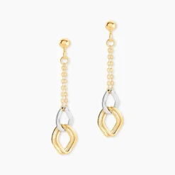 Histoire d'Or Boucles D'oreilles Pendantes Louisa Or Bicolore New