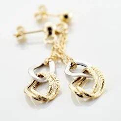 Histoire d'Or Boucles D'oreilles Pendantes Louisa Or Bicolore New