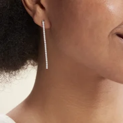 Histoire d'Or Boucles D'oreilles Pendantes Lou-anne De Zirconium argent blanc oxyde Clearance