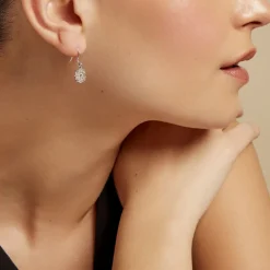 Histoire d'Or Boucles D'oreilles Pendantes Lynne Argent Blanc