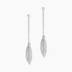 Histoire d'Or Boucles D'oreilles Pendantes Euriell Argent Blanc