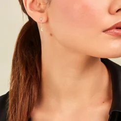 Histoire d'Or Boucles D'oreilles Pendantes Stellar Or Jaune Oxyde De Zirconium Clearance