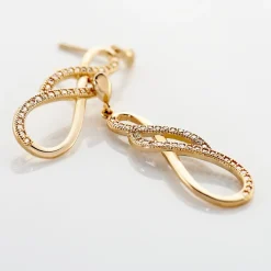 Histoire d'Or Boucles D'oreilles Pendantes Rajah Plaqué Or Jaune Oxyde De Zirconium