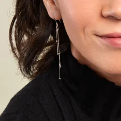 Histoire d'Or Boucles D'oreilles Pendantes Laïa Argent Blanc Outlet