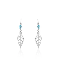 Histoire d'Or Boucles D'oreilles Pendantes Angelika Argent Blanc Pierre De Synthese Sale
