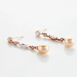 Histoire d'Or Boucles D'oreilles Pendantes Lynes Argent Rose Perle De Culture Clearance