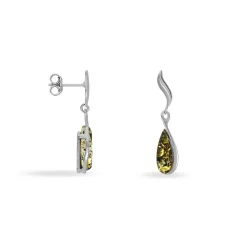 Histoire d'Or Boucles D'oreilles Pendantes Argent Blanc Odilon Ambre Best
