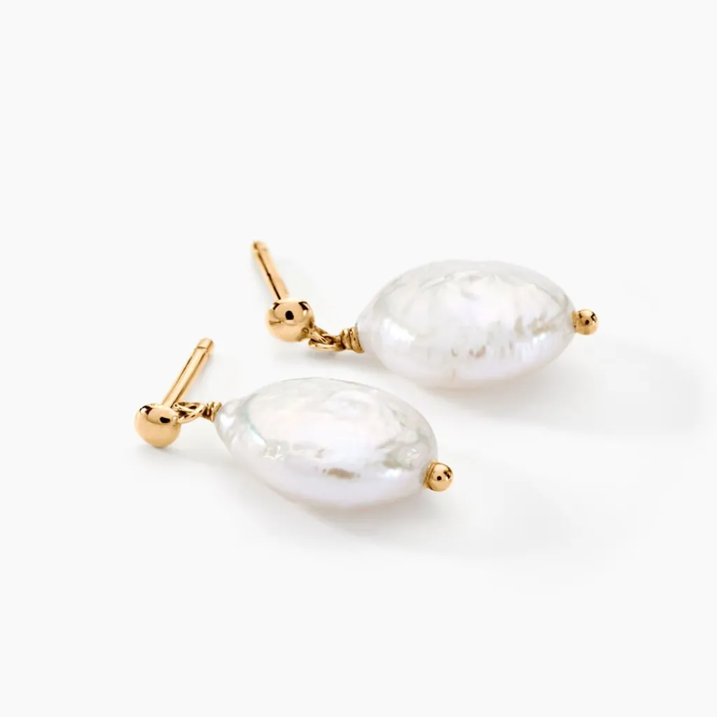 Histoire d'Or Boucles D'oreilles Pendantes Baroka Or Jaune Perle De Culture Best