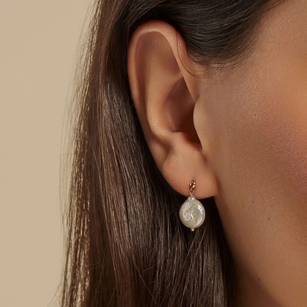 Histoire d'Or Boucles D'oreilles Pendantes Baroka Or Jaune Perle De Culture Best