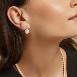 Histoire d'Or Boucles D'oreilles Pendantes Baroka Or Jaune Perle De Culture Best