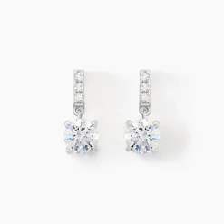 Histoire d'Or Boucles D'oreilles Pendantes Paciane Or Blanc Oxyde De Zirconium Online