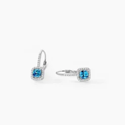 Histoire d'Or Boucles D'oreilles Pendantes Rio Argent Blanc Oxyde De Zirconium argent blanc oxyde bleu sky Online