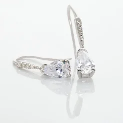 Histoire d'Or Boucles D'oreilles Pendantes Adib Or Blanc Oxyde De Zirconium Sale