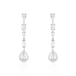 Histoire d'Or Boucles D'oreilles Pendantes Candia Or Blanc Oxyde De Zirconium Discount