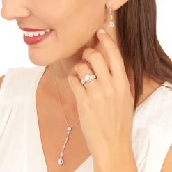 Histoire d'Or Boucles D'oreilles Pendantes Candia Or Blanc Oxyde De Zirconium Discount