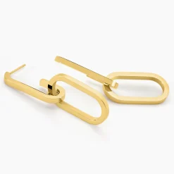 Histoire d'Or Boucles D'oreilles Pendantes Urban Line Acier Doré New