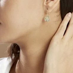 Histoire d'Or Boucles D'oreilles Pendantes Noamie Or Jaune Nacre Hot