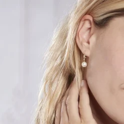 Histoire d'Or Boucles D'oreilles Pendantes Cecilius Or Jaune Perle De Culture Sale