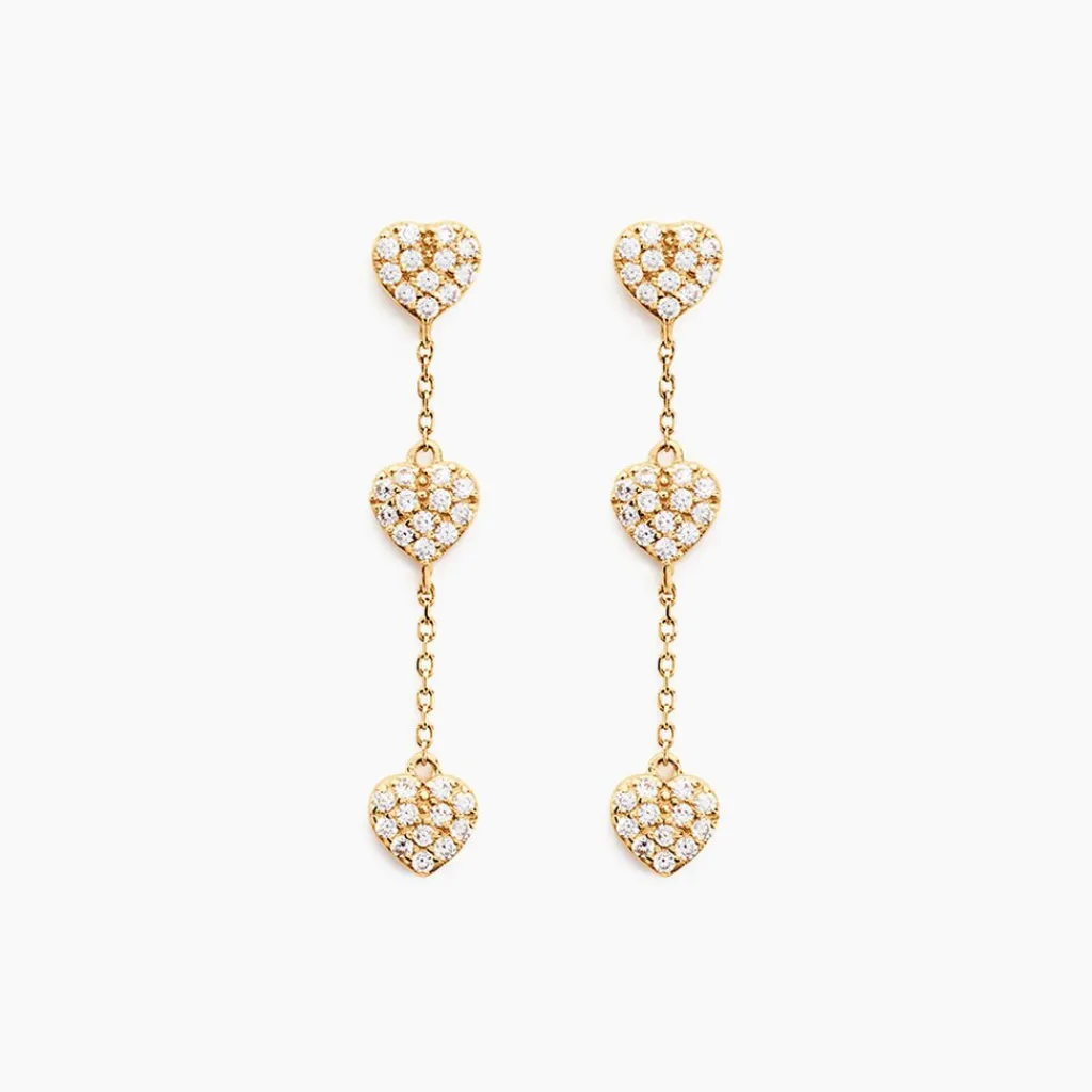 Histoire d'Or Boucles D'oreilles Pendantes Bomb Lover Or Jaune Oxyde De Zirconium Hot