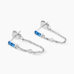 Histoire d'Or Boucles D'oreilles Pendantes Elorine Argent Blanc Oxyde De Zirconium argent blanc oxyde bleu sky