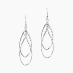 Histoire d'Or Boucles D'oreilles Pendantes Twisty Argent Blanc Online