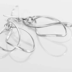 Histoire d'Or Boucles D'oreilles Pendantes Twisty Argent Blanc Online