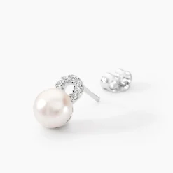 Histoire d'Or Boucles D'oreilles Pendantes Lilio Argent  Perle De Culture Et Oxyde