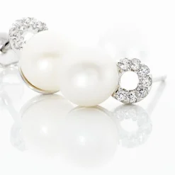 Histoire d'Or Boucles D'oreilles Pendantes Lilio Argent  Perle De Culture Et Oxyde