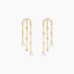 Histoire d'Or Boucles D'Oreilles Pendantes Nacrée Or Jaune Perle De Culture Oxyde De Zirconium Online