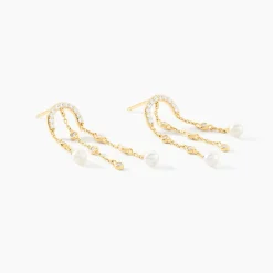 Histoire d'Or Boucles D'Oreilles Pendantes Nacrée Or Jaune Perle De Culture Oxyde De Zirconium Online