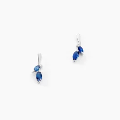 Histoire d'Or Boucles D'oreilles Pendantes Navette Or Blanc Saphir Discount