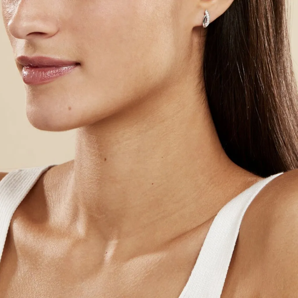 Histoire d'Or Boucles D'oreilles Pendantes Ange-line Argent Blanc Oxyde De Zirconium Best