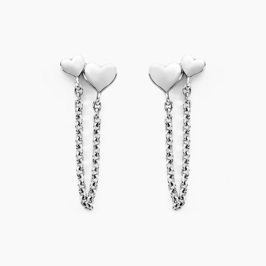 Histoire d'Or Boucles D'oreilles Pendantes Te Amo Argent Blanc New