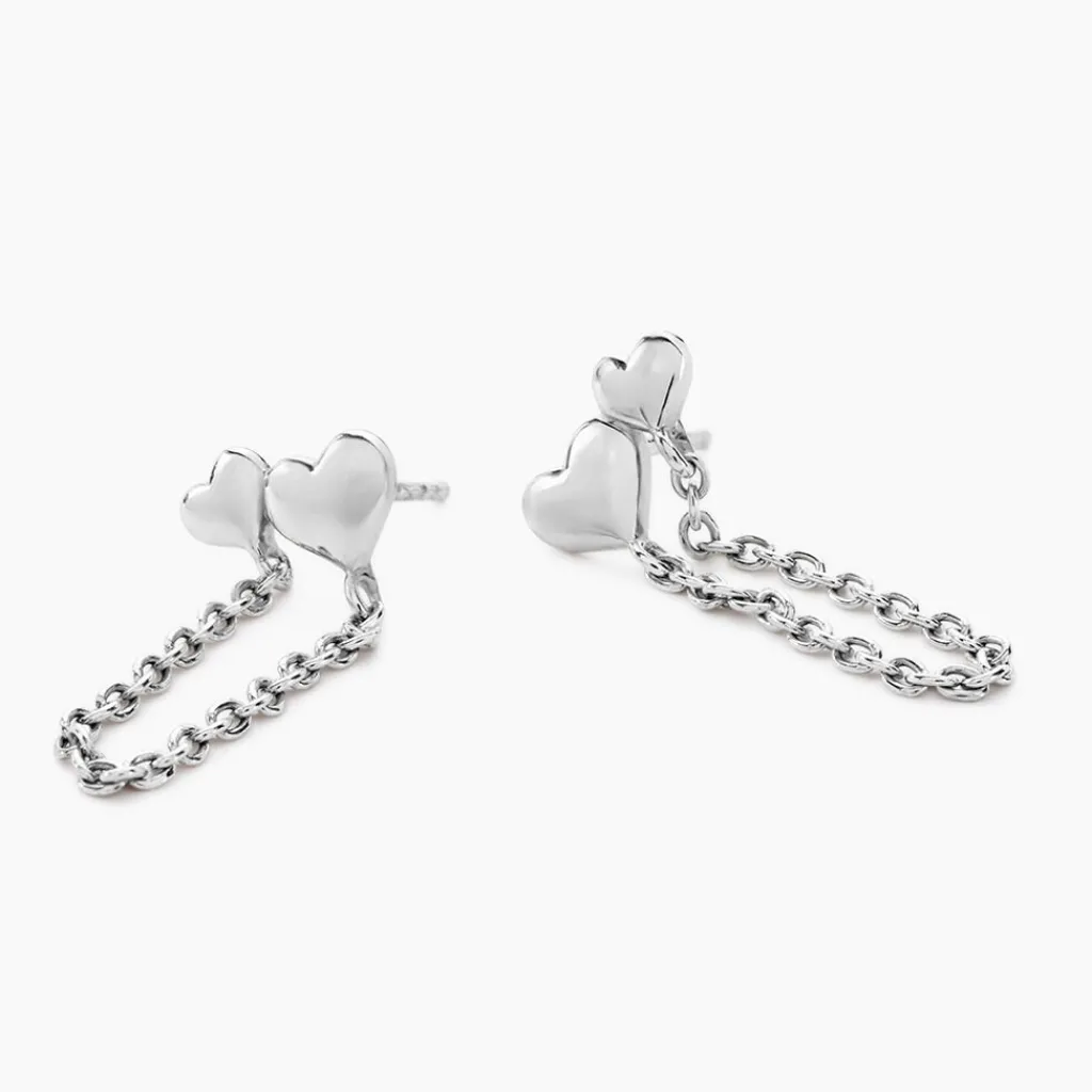 Histoire d'Or Boucles D'oreilles Pendantes Te Amo Argent Blanc New