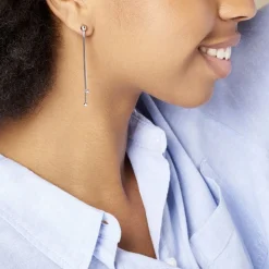 Histoire d'Or Boucles D'oreilles Pendantes Yuzu Argent Blanc