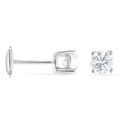 Histoire d'Or Boucles D'oreilles Puces 4 Griffes Or Blanc Diamant Synthetique or blanc diamant synthétique blanc Online