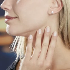 Histoire d'Or Boucles D'oreilles Puces 4 Griffes Or Blanc Diamant Synthetique or blanc diamant synthétique blanc Online