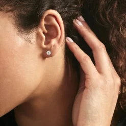 Histoire d'Or Boucles D'oreilles Puces 4 Griffes Or Blanc Diamant Synthetique or blanc diamant synthétique blanc Clearance