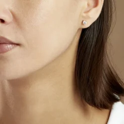 Histoire d'Or Boucles D'oreilles Puces 4 Griffes Or Jaune Diamant Synthetique or jaune diamant synthétique blanc Clearance