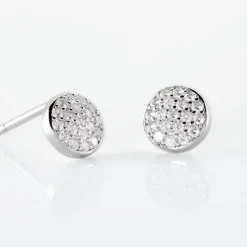 Histoire d'Or Boucles D'oreilles Puces Argent Blanc Victorin Oxydes De Zirconium Sale