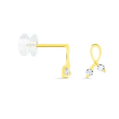 Histoire d'Or Boucles D'oreilles Puces Alvina Ruban Or Jaune Oxyde De Zirconium Clearance